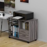 Monesti Mobile File Cabinet Rolling Filing Office Cabinet with Drawer Printer Stand with Storage Letter Size for Home OfficeRetro Grey