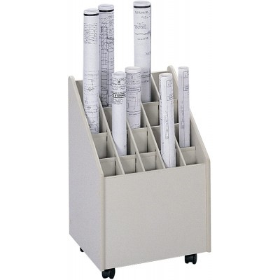 Safco Products 3082 Mobile Roll File 20 Compartment Putty