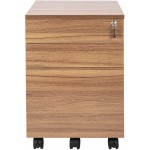 TOPSKY 3 Drawers Wood Mobile File Cabinet Fully Assembled Except Casters Oak Brown