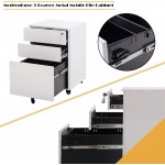 Zakamaur 3 Drawer File Cabinet Metal Locking Filing Cabinet Under Desk with Wheels for Office Home Fully Assembled Except Casters White