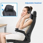 BestOffice PC Gaming Chair Ergonomic Office Chair Desk Chair with Lumbar Support Flip Up Arms Headrest PU Leather Executive High Back Computer Chair for Adults Women Men Grey