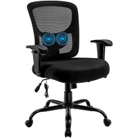 Big and Tall Office Chair 400lbs Bigroof Ergonomic Mesh Desk Computer Chair with Adjustable Lumbar Support Arms High Back Wide Seat Task Executive Rolling Swivel Chair for Women Men Heavy People