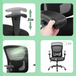 Big and Tall Office Chair 400lbs Desk Chair Mesh Computer Chair with Lumbar Support Wide Seat Adjust Arms Rolling Swivel High Back Task Executive Ergonomic Chair for Home Office Black