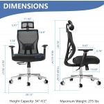 Ergonomic Office Desk Chair,MOLENTS Adjustable Computer Chair with Seat Slider Adjustable Lumbar Support,Headrest,3D Armrest 3 Position Tilt-Lock,Comfortable Mesh Back for Gaming Home or Office