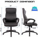 Executive Office Chair Computer Desk Chair Ergonomic Big and Tall PU Leather Swivel Managerial Chair Adjustable High Back Chair with Padded Armrests