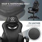 Gaming Chair Computer Chair Gamer Chair for Adults Teens Kids JOYFLY Silla Gamer Video Game Chairs Racing Ergonomic PC Office Chair （Black-Leather）