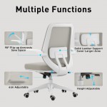 Hbada Office Chair Task Desk Chair Swivel Home Comfort Chairs with Flip-up Arms and Adjustable Height White