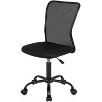 Home Office Chair Mid Back Mesh Desk Chair Armless Computer Chair Ergonomic Task Rolling Swivel Chair Back Support Adjustable Modern Chair with Lumbar Support Black