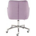HOMEFUN Home Office Chair Purple Cute Modern Desk Chair Velvet Tufted Vanity Chair Upholstered Adjustable Swivel Task Chair for Bedroom Living Room