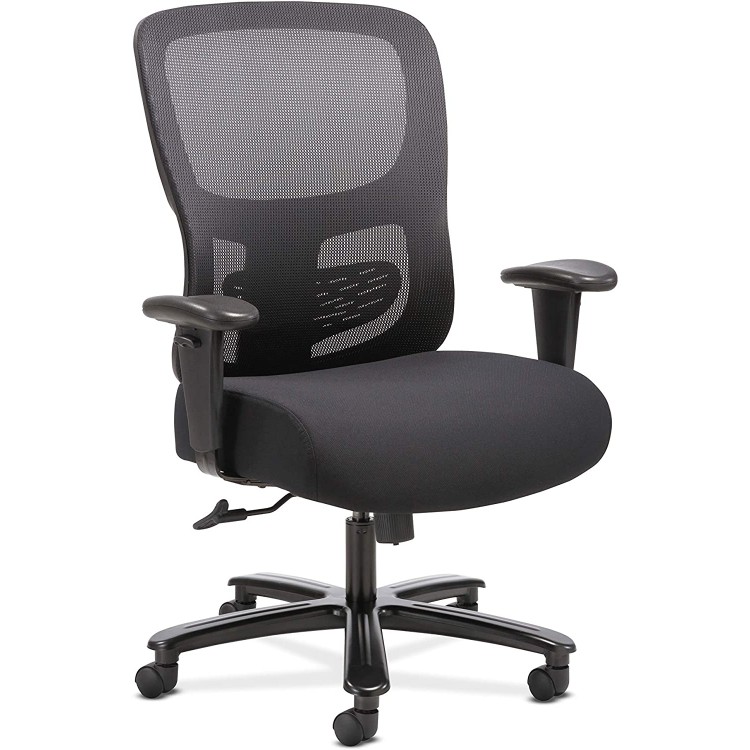 HON Sadie Big and Tall Office Computer Chair Height Adjustable Arms with Adjustable Lumbar Black HVST141.