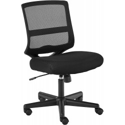 HON ValuTask Mid-Back Mesh Task Chair Armless Black Mesh Computer Chair HVL206