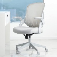 Horshod Ponyo Office Chair Ergonomic Desk Chair Breathable Mesh Computer Chair with Flip up Armrests Adjustable Mid Back Swivel Task Chair for Home Office and Conference Room Grey
