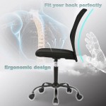 Office Chair Cheap Desk Chair Mesh Computer Chair with Lumbar Support No Arms Swivel Rolling Executive Chair for Back Pain,Black 1 Pack