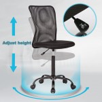 Office Chair Cheap Desk Chair Mesh Computer Chair with Lumbar Support No Arms Swivel Rolling Executive Chair for Back Pain,Black 1 Pack