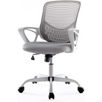 Office Chair Ergonomic Computer Desk Chair Mesh Mid-Back Height Adjustable Swivel Chair with Armrest for Home Study Meeting