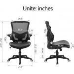 Office Chair Ergonomic Desk Chair Mesh Midback Computer Chair with Flip-up Arms Swivel Chair with Adjustable Height & Lumbar Support Home Office Desk Chair Black