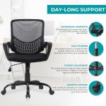 Office Chair Ergonomic Home Desk Chair Mid Back Mesh Chair Rolling Swivel Computer Chair with Lumbar Support