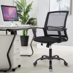 Office Chair Ergonomic Office Chair Lumbar Support Home Office Desk Chair Computer Chair Mesh Swivel Chair Task Chair Study Chair Mid Back Office Chair with Wheels and arms Dark Black