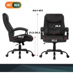 Office Chairs for Heavy People Big and Tall 500lbs Wide Seat Ergonomic PU Leather Desk Chair Adjustable Rolling Swivel Executive Computer Chair with Lumbar Support Headrest Task Chair Black