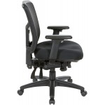 Office Star ProGrid Mid Back Managers Chair with Adjustable Arms Multi-Function and Seat Slider Black