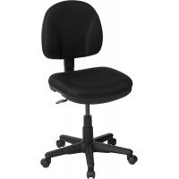 Office Star Sculptured Thick Padded Seat and Back with Built-in Lumbar Support Task Chair without Arms Black