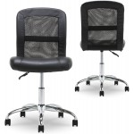 Serta 48740 Essential Mesh Low-Back Computer Desk Task Chair with No Arms for Home Office or Conference Room Faux Leather Black