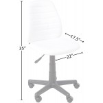 Urban Shop Padded Fabric High Back Rolling Home Office Chair White