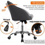 Yaheetech Office Chair Height Adjustable Mid Back Chair 360° Swivel Large Seat Chairs Desk Chair Computer Chair on Wheels with Armrests
