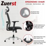 ZUERST Ergonomic Office Chair Adjustable Mesh Office Chair with Lumbar Support 3D Armrest and Flip-Up Headrest High Resilience Cushion for Sciatica Rocking Computer Chair for Home BACK01