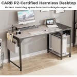 55 Inch Oak Grey Home Office Computer Desk with Monitor Stand Storage Shelves Work Study Writing PC Gaming Table Large Workstation with Sturdy Black Metal Frame Dual Pegboard Organizers & Accessories