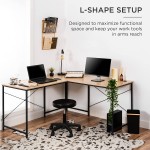 Best Choice Products 94.5in Modular L-Shaped Desk Corner Computer Workstation Long 2-Person Study Table for Home Office w Adjustable Legs 200 lb. Capacity Customizable Set Up Oak Black