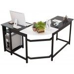 FUELEGO Home Office L-Shaped Desk with Storage Shelves Corner Computer Table Workstation