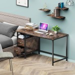 GIKPAL Computer Desk for Home Office Study Writing Desk with 2 Drawers Desk with Storage for Bedroom 47 inch Black Rustic Brown Rustic Brown