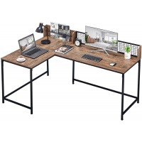 GreenForest L Shaped Desk 65" x 43" Large L Desk with Storage Corner Computer Desk for Writing Home Office Study Gaming Modern Desk with Hutch Walnut