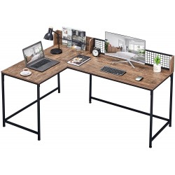 GreenForest L Shaped Desk 65" x 43" Large L Desk with Storage Corner Computer Desk for Writing Home Office Study Gaming Modern Desk with Hutch Walnut