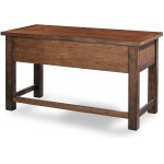 Home Styles Tahoe Aged Maple Executive Writing Desk with Two Accessory Drawers on Each Side Drop-Down Center Drawer Keyboard Tray and Antiqued Bronze Pulls