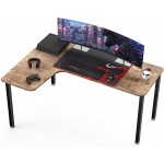 It's_Organized L Shaped Desk,61 inch Gaming Desk,Corner Computer Desk,Modern PC Laptop Computer Table Workstation with Mouse Pad Vintage Brown