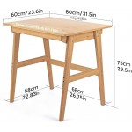 Nnewvante Writing Computer Desk 31.5" Bamboo Home Office Table with Large Drawer Modern Furniture Simple Study Makeup Workstation