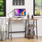 SHW Trestle Home Office Computer Desk Walnut