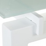 Signature Design by Ashley Baraga Contemporary Glass L-Shaped Home Office Desk White