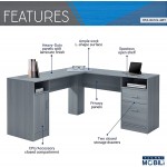 Techni Mobili Functional Storage L-Shaped Computer Desk Grey