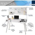 Techni Mobili Study Computer Storage & Magnetic Dry Erase White Board Home Office Desk
