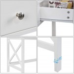White Home Office Desk with Drawers Modern Writing Computer Desk Small Makeup Vanity Table Desk for Bedroom Study Table for Home Office