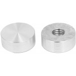 Aexit Table Glass Home Office Furniture Round Shape Aluminum Disc Silver Tone M8 Female Thread 20mm Home Office Furniture Sets Dia 5pcs