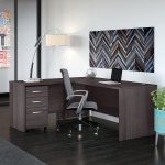 BUSH BUSINESS FURNITURE Studio C 72W x 30D L Shaped Desk with Mobile File Cabinet and 42W Return in Storm Gray