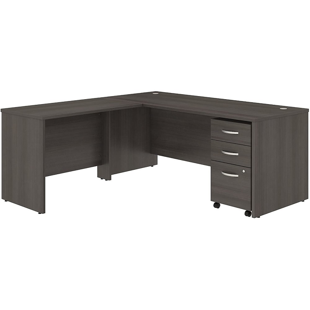 BUSH BUSINESS FURNITURE Studio C 72W x 30D L Shaped Desk with Mobile File Cabinet and 42W Return in Storm Gray