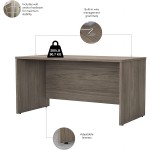 Bush Business Furniture Studio C Office Desk with Mobile File Cabinet 60W x 30D Modern Hickory