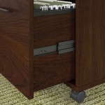 Bush Furniture Key West 60W L Shaped Desk with Mobile File Cabinet and Desktop Organizers Bing Cherry