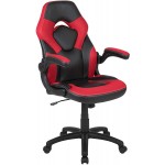 F&F Furniture Group 51.5" Black and Red Racing Gaming Desk with Reclining Chair