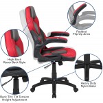 F&F Furniture Group 51.5" Black and Red Racing Gaming Desk with Reclining Chair